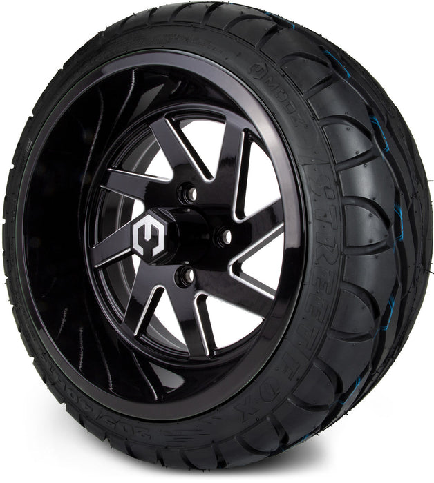 MODZ 14' Fury Glossy Black - Tire and Wheel Combo