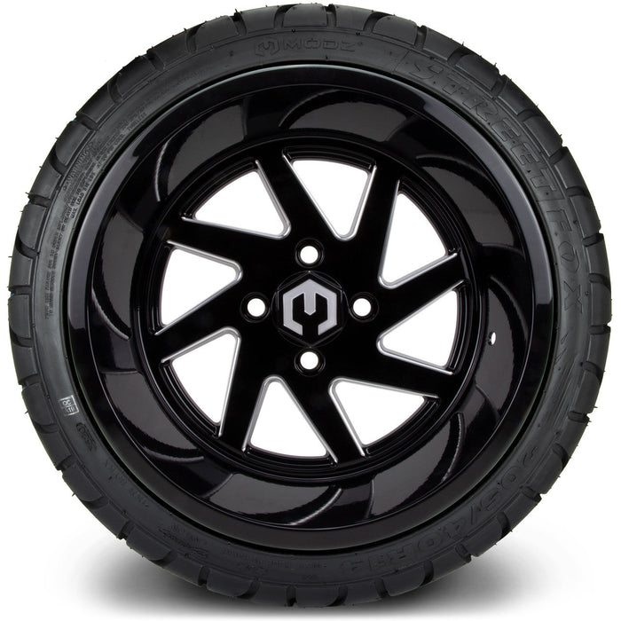 MODZ 14' Fury Glossy Black - Tire and Wheel Combo