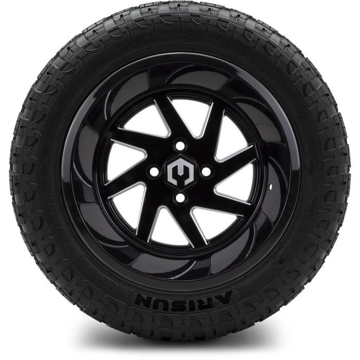 MODZ 14" Fury Glossy Black with Ball Mill Wheels & Off-Road Tires Combo