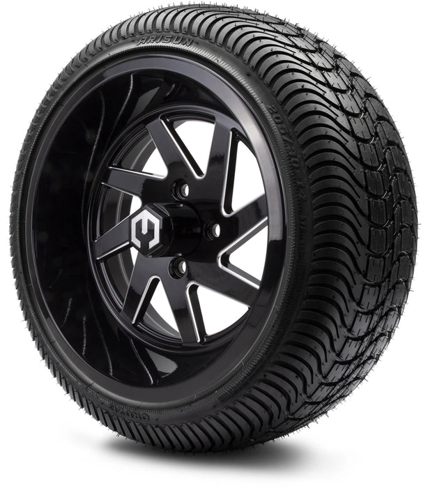MODZ 14" Fury Glossy Black with Ball Mill Wheels & Street Tires Combo