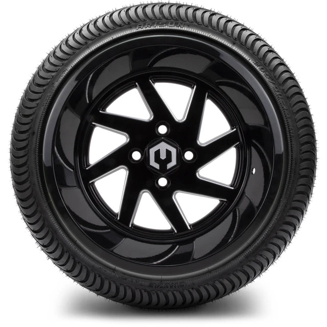 MODZ 14" Fury Glossy Black with Ball Mill Wheels & Street Tires Combo