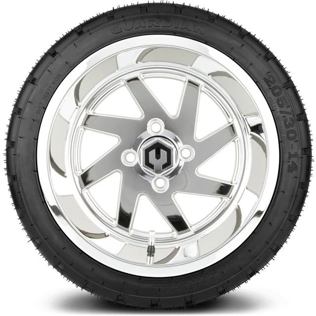 MODZ 14" Fury Chrome Wheels & Street Tires Combo