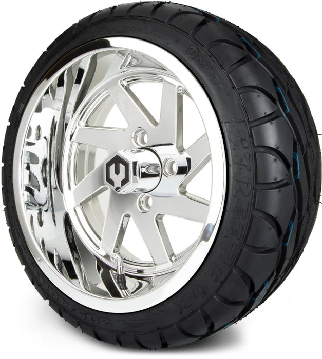 MODZ 14" Fury Chrome Wheels & Street Tires Combo