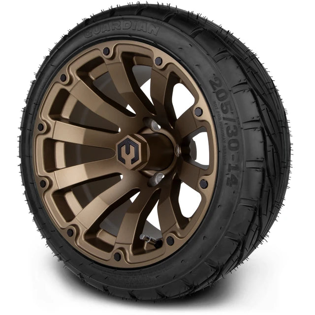 MODZ 14" Bomber Matte Bronze Wheels & Street Tires Combo