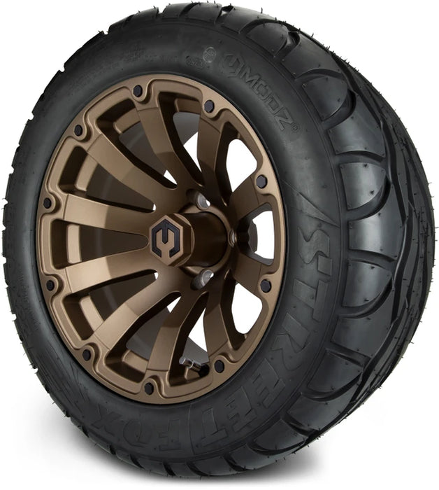 MODZ 14" Bomber Matte Bronze Wheels & Street Tires Combo