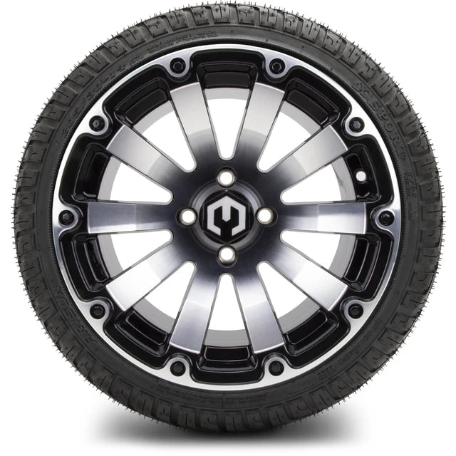 MODZ 14" Bomber Machined Black Wheels & Street Tires Combo