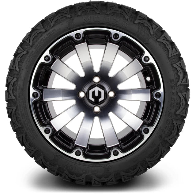 MODZ 14" Bomber Machined Black Wheels & Off-Road Tires Combo