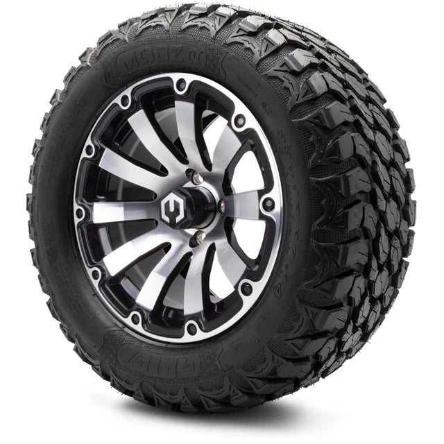 MODZ 14" Bomber Machined Black Wheels & Off-Road Tires Combo