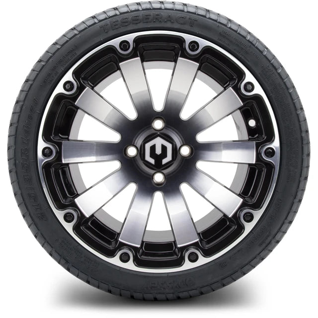 MODZ 14" Bomber Machined Black Wheels & Street Tires Combo