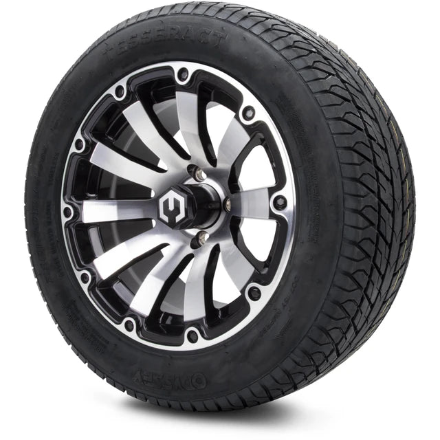 MODZ 14" Bomber Machined Black Wheels & Street Tires Combo