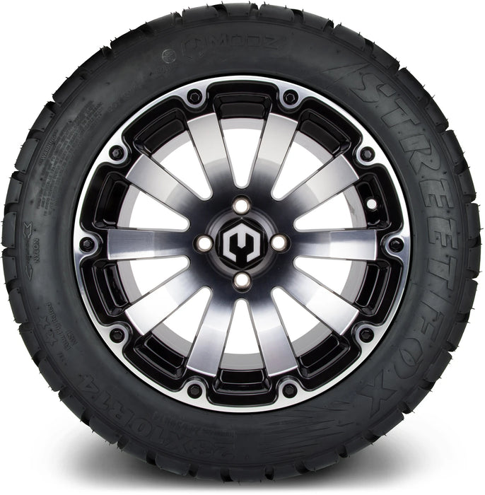 MODZ 14" Bomber Machined Black Wheels & Street Tires Combo