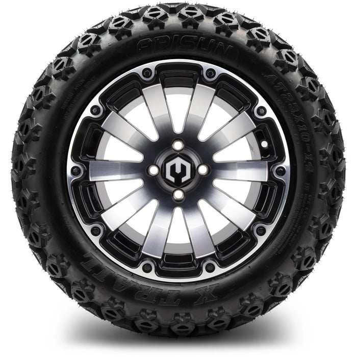 MODZ 14" Bomber Machined Black Wheels & Off-Road Tires Combo