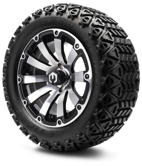 MODZ 14" Bomber Machined Black Wheels & Off-Road Tires Combo