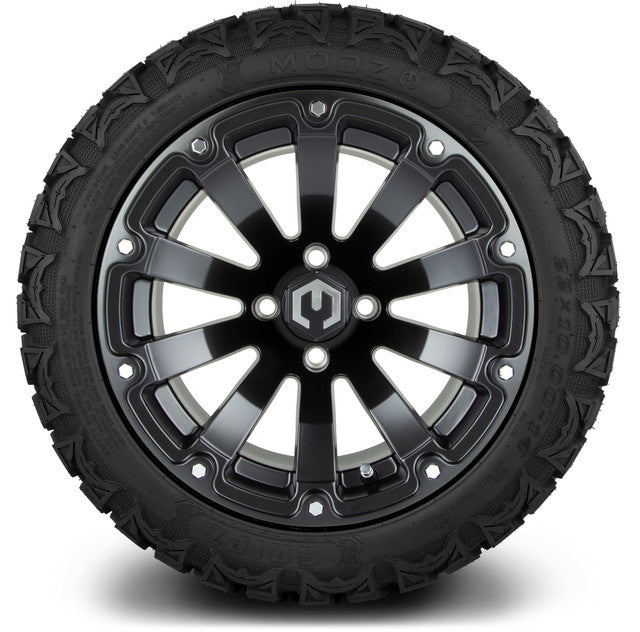 MODZ 14' Bomber Matte Black - Tire and Wheel Combo