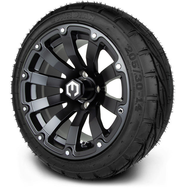 MODZ 14' Bomber Matte Black - Tire and Wheel Combo