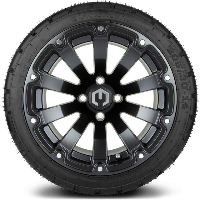 MODZ 14' Bomber Matte Black - Tire and Wheel Combo