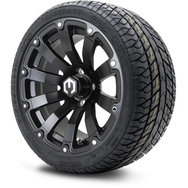 MODZ 14" Bomber Matte Black Wheels & Street Tires Combo