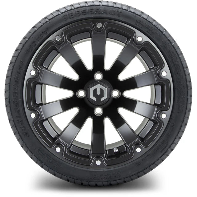 MODZ 14" Bomber Matte Black Wheels & Street Tires Combo