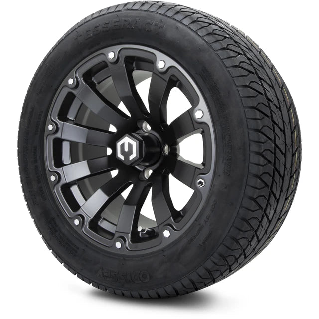 MODZ 14" Bomber Matte Black Wheels & Street Tires Combo