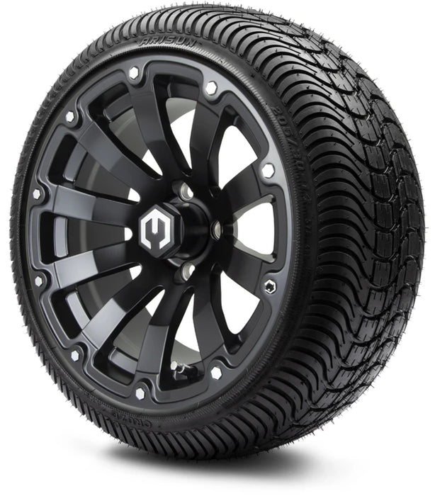 MODZ 14" Bomber Matte Black Wheels & Street Tires Combo