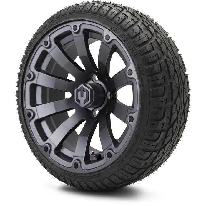 MODZ 14' Bomber Matte Gunmetal - Tire and Wheel Combo