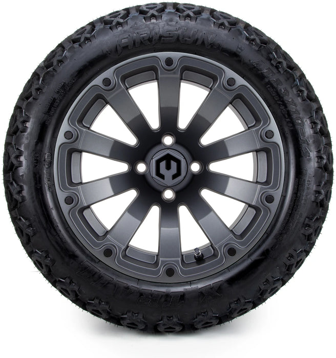 MODZ 14" Bomber Matte Gunmetal Wheels & Off-Road Tires Combo