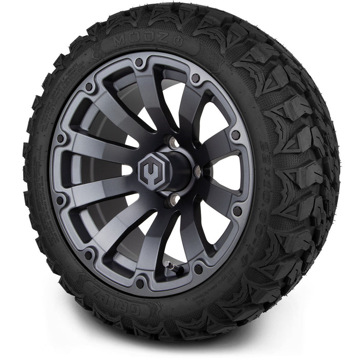 MODZ 14' Bomber Matte Gunmetal - Tire and Wheel Combo