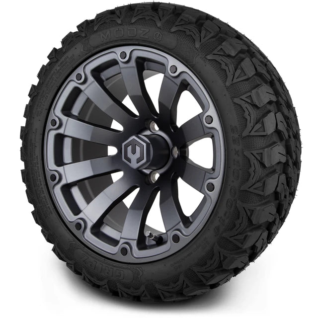 MODZ 14" Bomber Matte Gunmetal Wheels & Off-Road Tires Combo