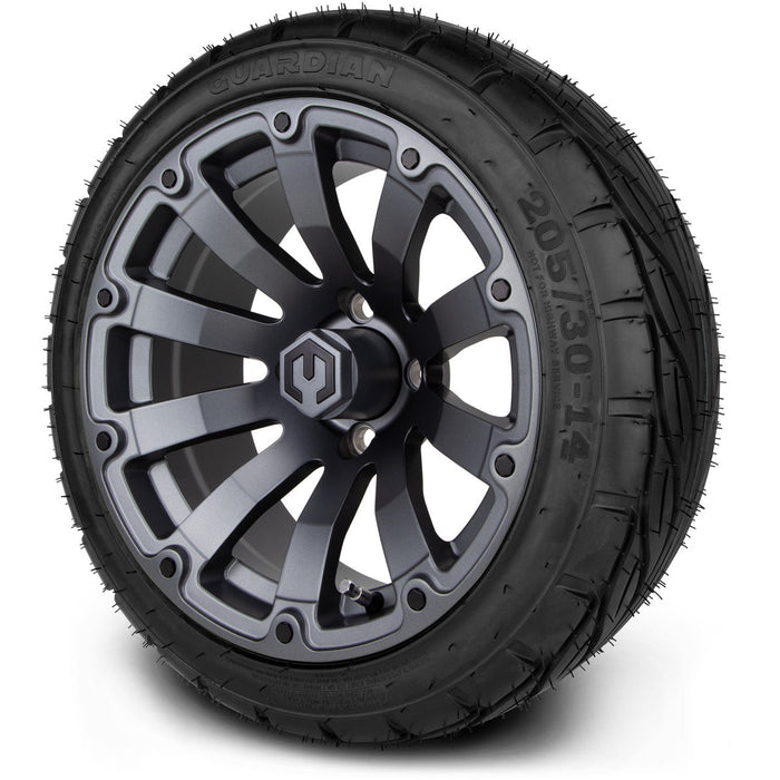 MODZ 14' Bomber Matte Gunmetal - Tire and Wheel Combo