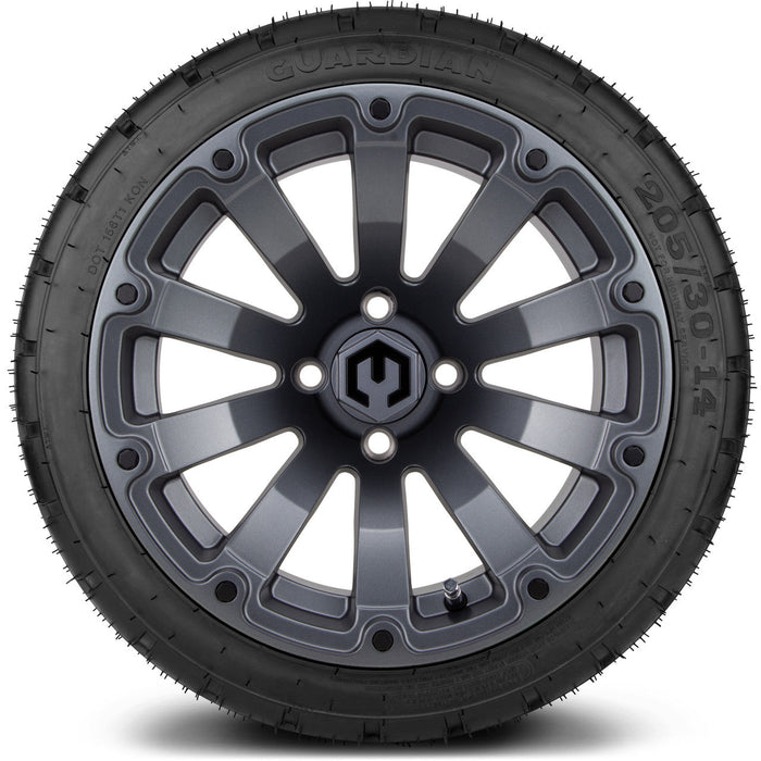 MODZ 14' Bomber Matte Gunmetal - Tire and Wheel Combo