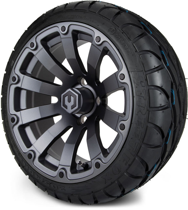 MODZ 14' Bomber Matte Gunmetal - Tire and Wheel Combo