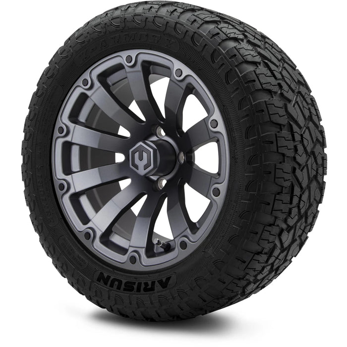MODZ 14" Bomber Matte Gunmetal Wheels & Off-Road Tires Combo