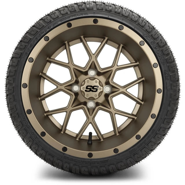 MODZ 14" Vortex Matte Bronze Wheels & Street Tires Combo