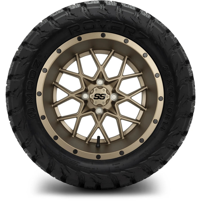 MODZ 14" Vortex Matte Bronze Wheels & Off-Road Tires Combo