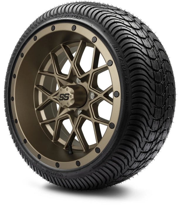 MODZ 14" Vortex Matte Bronze Wheels & Street Tires Combo
