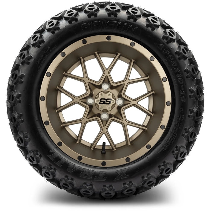 MODZ 14" Vortex Matte Bronze Wheels & Off-Road Tires Combo