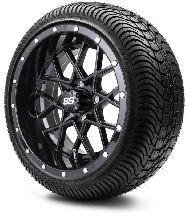 MODZ 14' Vortex Glossy Black - Tire and Wheel Combo