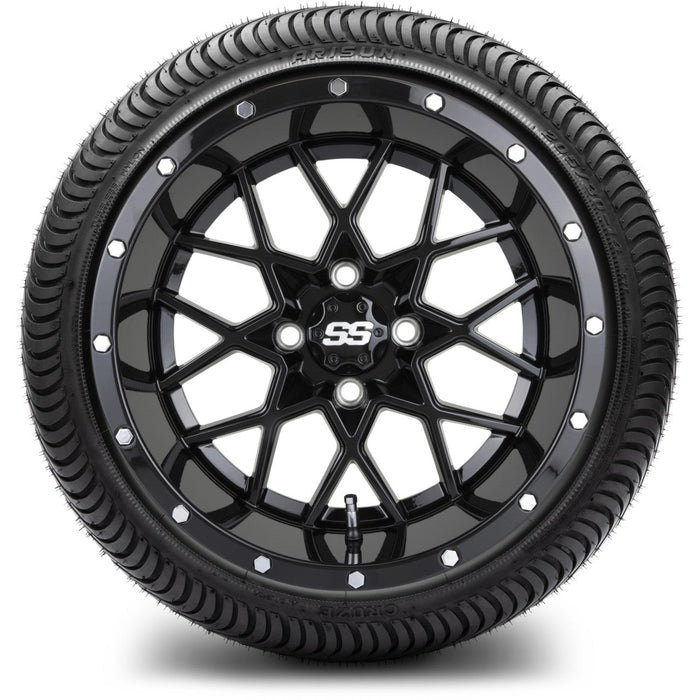 MODZ 14' Vortex Glossy Black - Tire and Wheel Combo