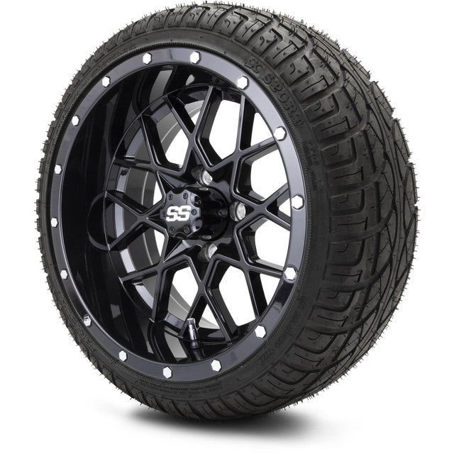 MODZ 14' Vortex Glossy Black - Tire and Wheel Combo