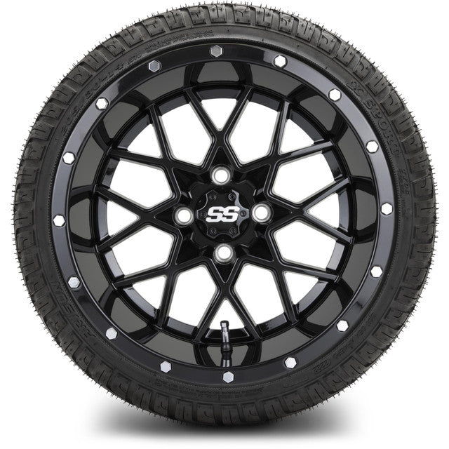 MODZ 14' Vortex Glossy Black - Tire and Wheel Combo