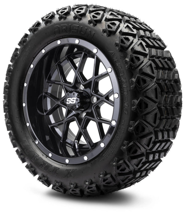 MODZ 14' Vortex Glossy Black - Tire and Wheel Combo