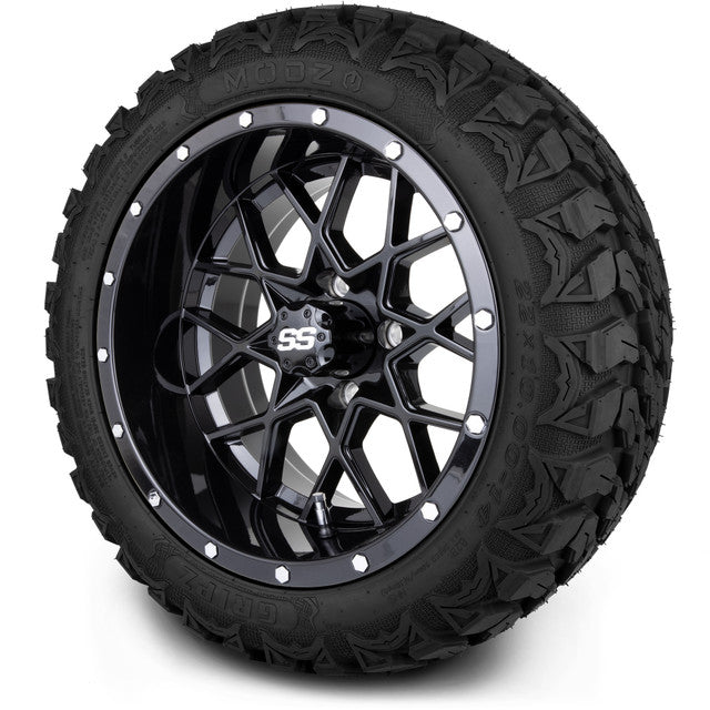 MODZ 14' Vortex Glossy Black - Tire and Wheel Combo