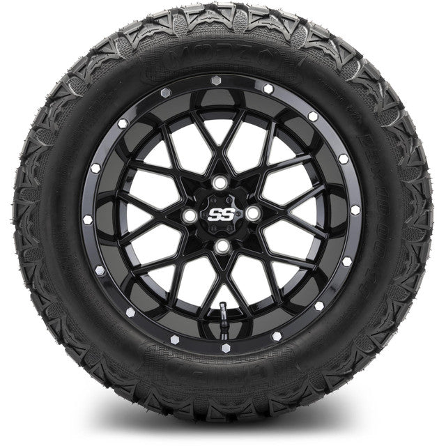 MODZ 14' Vortex Glossy Black - Tire and Wheel Combo