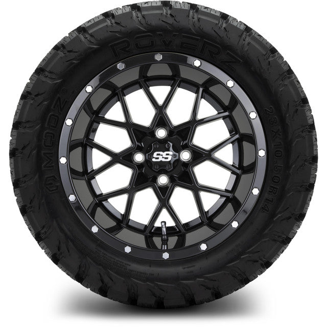 MODZ 14' Vortex Glossy Black - Tire and Wheel Combo