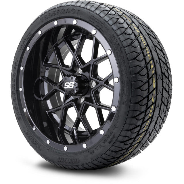 MODZ 14' Vortex Glossy Black - Tire and Wheel Combo