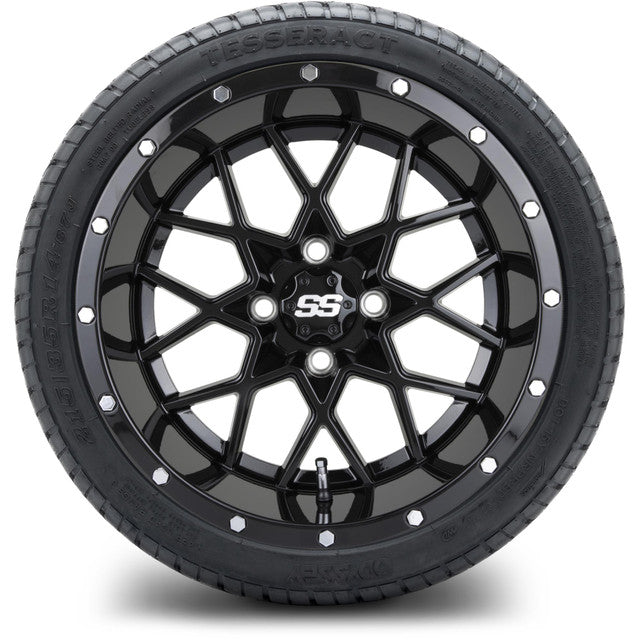 MODZ 14' Vortex Glossy Black - Tire and Wheel Combo