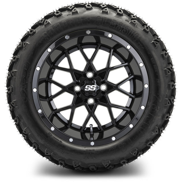 MODZ 14' Vortex Glossy Black - Tire and Wheel Combo
