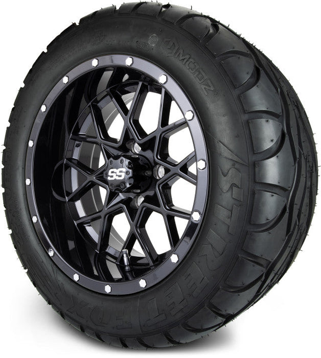 MODZ 14' Vortex Glossy Black - Tire and Wheel Combo