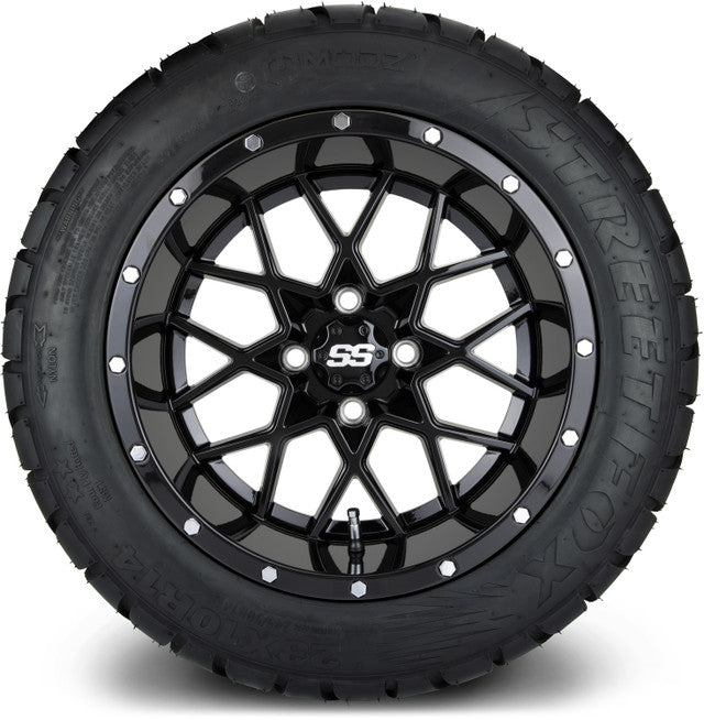 MODZ 14' Vortex Glossy Black - Tire and Wheel Combo
