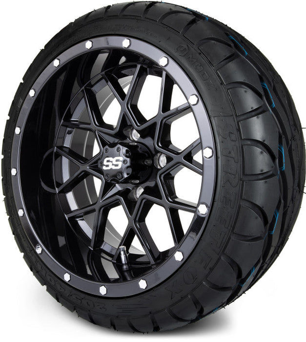 MODZ 14' Vortex Glossy Black - Tire and Wheel Combo
